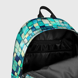 Рюкзак Смайлик из бирюзовой мазайке, цвет: 3D-принт — фото 2