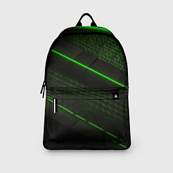 Рюкзак Зеленая абстракция со светом, цвет: 3D-принт — фото 2