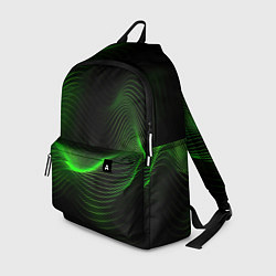 Рюкзак Зеленая абстракция на черном фоне, цвет: 3D-принт