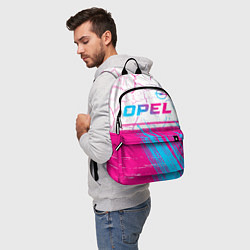 Рюкзак Opel neon gradient style: символ сверху, цвет: 3D-принт — фото 2