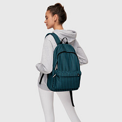 Рюкзак Текстурные полосы бирюзовый, цвет: 3D-принт — фото 2