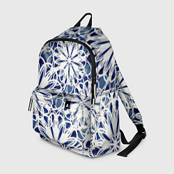 Рюкзак Стилизованные цветы абстракция синее-белый
