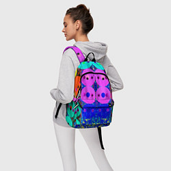 Рюкзак Паттерн из дисков - неон - нейросеть, цвет: 3D-принт — фото 2