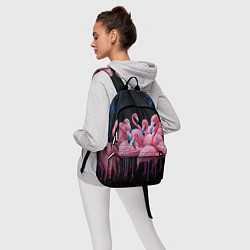 Рюкзак Стая розовых фламинго в темноте, цвет: 3D-принт — фото 2