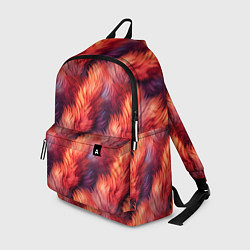 Рюкзак Красный мех паттерн, цвет: 3D-принт