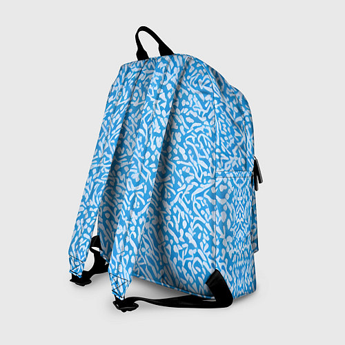 Рюкзак Белые узоры на синем фоне / 3D-принт – фото 2