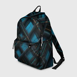 Рюкзак Тёмно-синяя диагональная клетка, цвет: 3D-принт