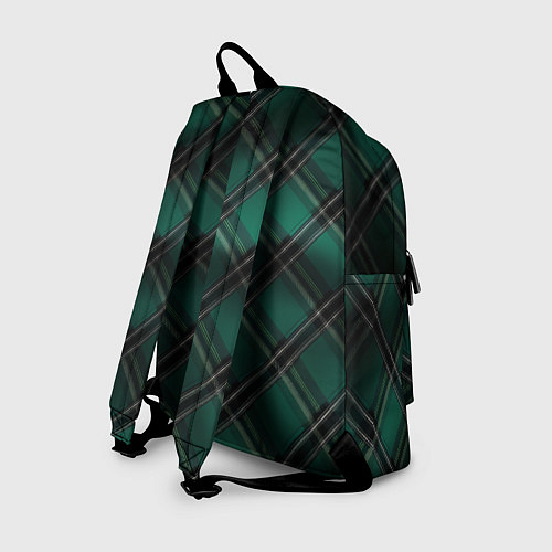 Рюкзак Тёмно-зелёная диагональная шотландская клетка / 3D-принт – фото 2