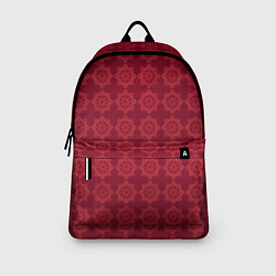 Рюкзак Цветочный стилизованный паттерн бордовый, цвет: 3D-принт — фото 2