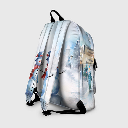 Рюкзак Новогодний день со снеговиком / 3D-принт – фото 2