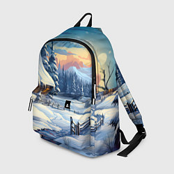 Рюкзак Зимний новогодний пейзаж, цвет: 3D-принт
