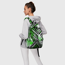 Рюкзак Киберпанк линии белые и зелёные, цвет: 3D-принт — фото 2