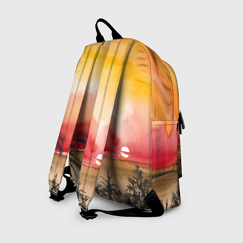 Рюкзак Тропический закат акварель / 3D-принт – фото 2