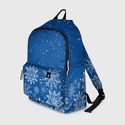 Рюкзак Текстура снежинок на синем фоне, цвет: 3D-принт