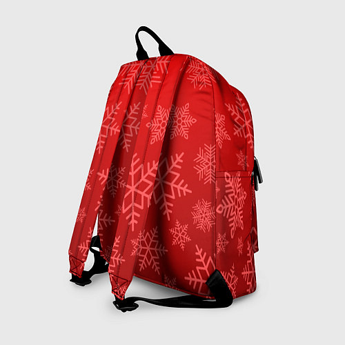 Рюкзак Красные снежинки / 3D-принт – фото 2