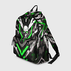 Рюкзак Зелёный скелетный киберпанк доспех, цвет: 3D-принт