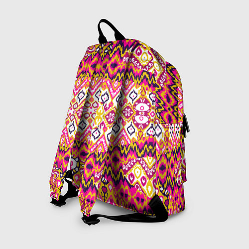 Рюкзак Розовый орнамент имитация ткань икат / 3D-принт – фото 2