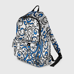 Рюкзак Синие кружевные узоры, цвет: 3D-принт