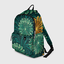 Рюкзак Одуванчики зеленая с желтым акцентом абстракция, цвет: 3D-принт