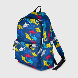 Рюкзак Разноцветные акулы на глубине, цвет: 3D-принт
