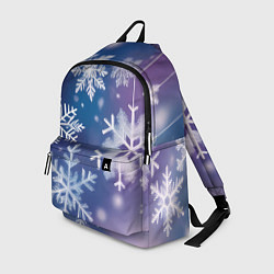 Рюкзак Снежинки на фиолетово-синем фоне