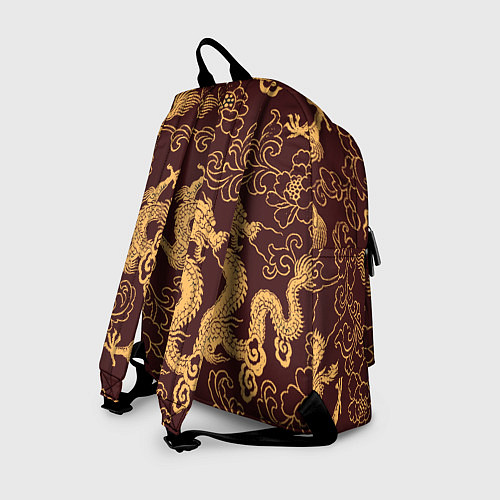 Рюкзак Черно-золотая гравюра дракона / 3D-принт – фото 2