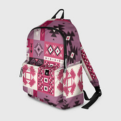 Рюкзак Этническая геометрия в розовой палитре, цвет: 3D-принт