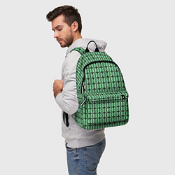 Рюкзак Чёрные узоры на зелёном, цвет: 3D-принт — фото 2