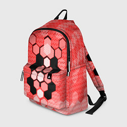 Рюкзак Красная кибер броня hexagons