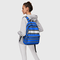 Рюкзак Синие и белые полосы, цвет: 3D-принт — фото 2
