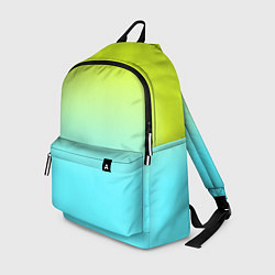 Рюкзак Ярко-зеленый и бирюзовый градиент, цвет: 3D-принт