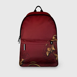 Рюкзак Узоры золотые на красном фоне, цвет: 3D-принт — фото 2