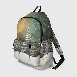 Рюкзак Большая луна и новогодний лес, цвет: 3D-принт