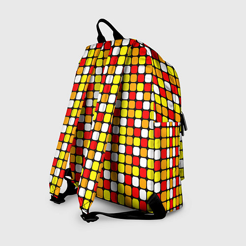 Рюкзак Красные, жёлтые и белые квадраты / 3D-принт – фото 2