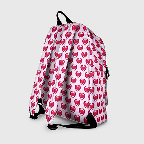 Рюкзак Двойное сердце на розовом фоне / 3D-принт – фото 2
