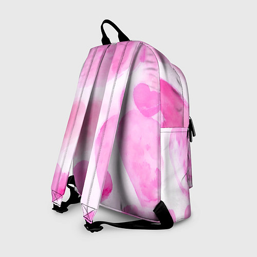 Рюкзак Розовые сердечки акварель / 3D-принт – фото 2