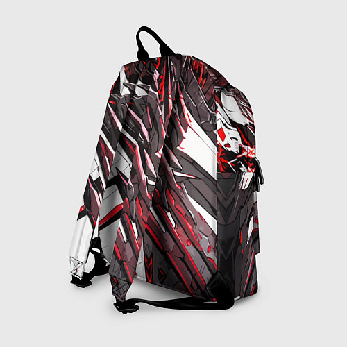 Рюкзак Белый и красный агрессивный металл / 3D-принт – фото 2