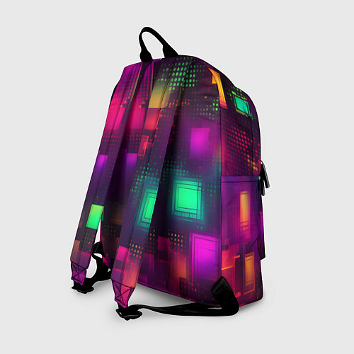 Рюкзак Разноцветные квадраты и точки / 3D-принт – фото 2