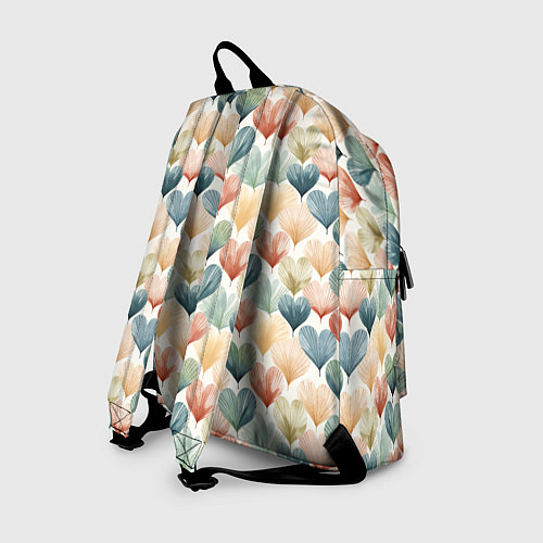 Рюкзак Разноцветные нарисованные сердечки / 3D-принт – фото 2