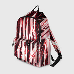 Рюкзак Красные неоновые полосы на чёрном фоне, цвет: 3D-принт