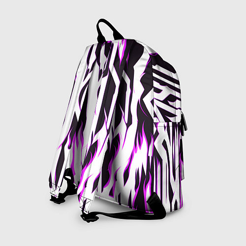 Рюкзак Белые полосы и розовое пламя / 3D-принт – фото 2