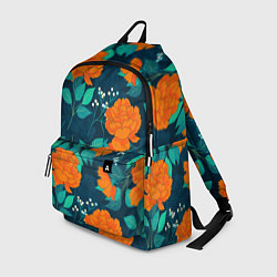 Рюкзак Паттерн с оранжевыми цветами