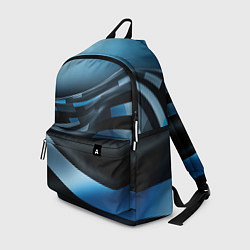 Рюкзак Черно-синий абстрактный спортивный стиль, цвет: 3D-принт