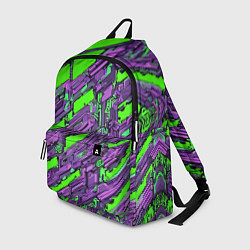 Рюкзак Фиолетовые фрагменты на зелёном фоне, цвет: 3D-принт