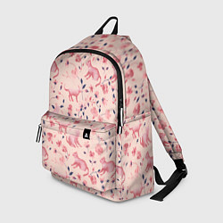 Рюкзак Розовый паттерн с цветами и котиками, цвет: 3D-принт