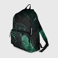 Рюкзак Черно-зеленый мрамор, цвет: 3D-принт