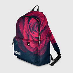 Рюкзак Красная роза на чёрном - woman, цвет: 3D-принт