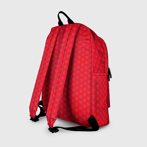 Рюкзак Красные сердечки на красном фоне / 3D-принт – фото 2