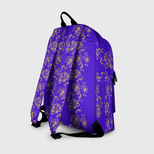 Рюкзак Контурные цветы на фиолетовом фоне / 3D-принт – фото 2
