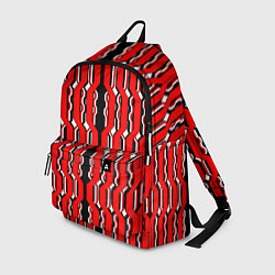 Рюкзак Красные и белые техно линии, цвет: 3D-принт
